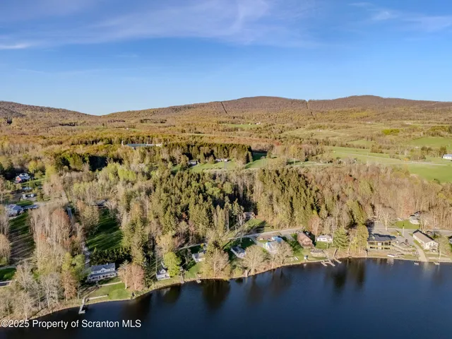 a view of a lake with a mountain