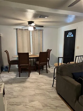 a living room with furniture