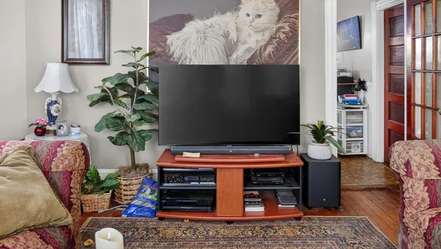 a room with furniture and a potted plant