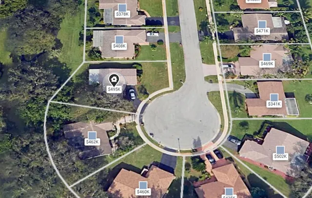 an aerial view of multiple house