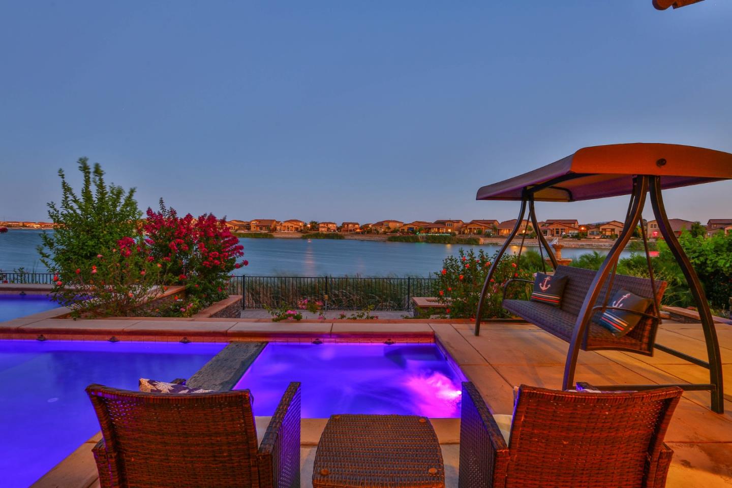 4192 Chiavari Way Manteca, CA 95337 - Photo 6 of 67 a view of a chairs and table in patio with a lake view