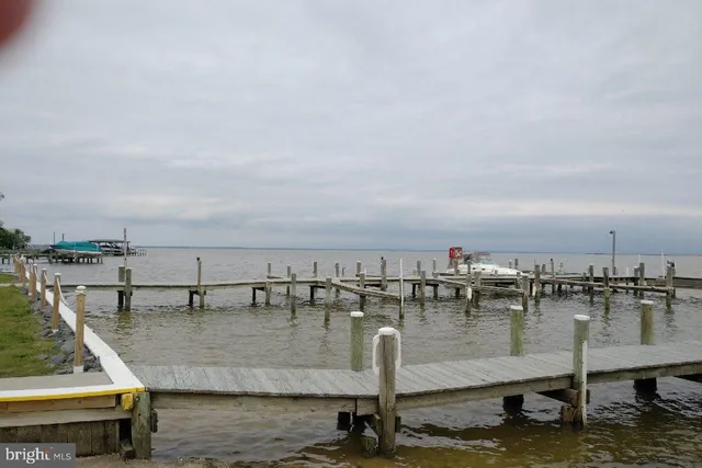 a view of a lake with a nearby beach