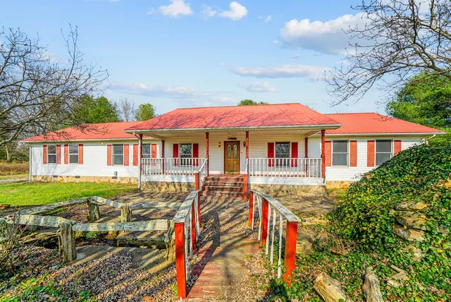 a view of a parking space with a large tree