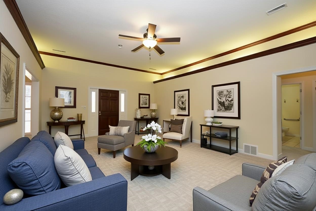 242 Timothy Road Atoka, TN 38004 - Photo 13 of 25 a living room with furniture and a chandelier