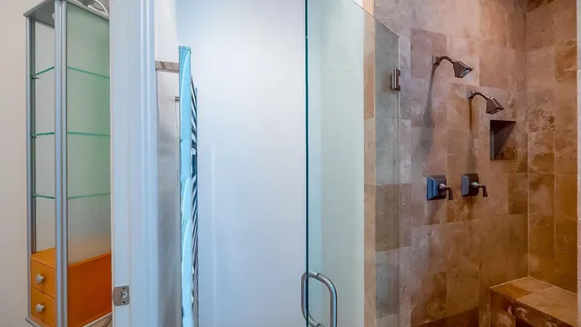 a bathroom with a shower