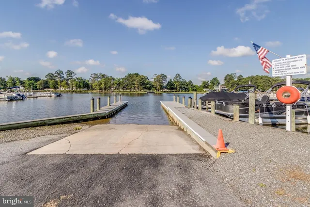 a view of a lake with a city