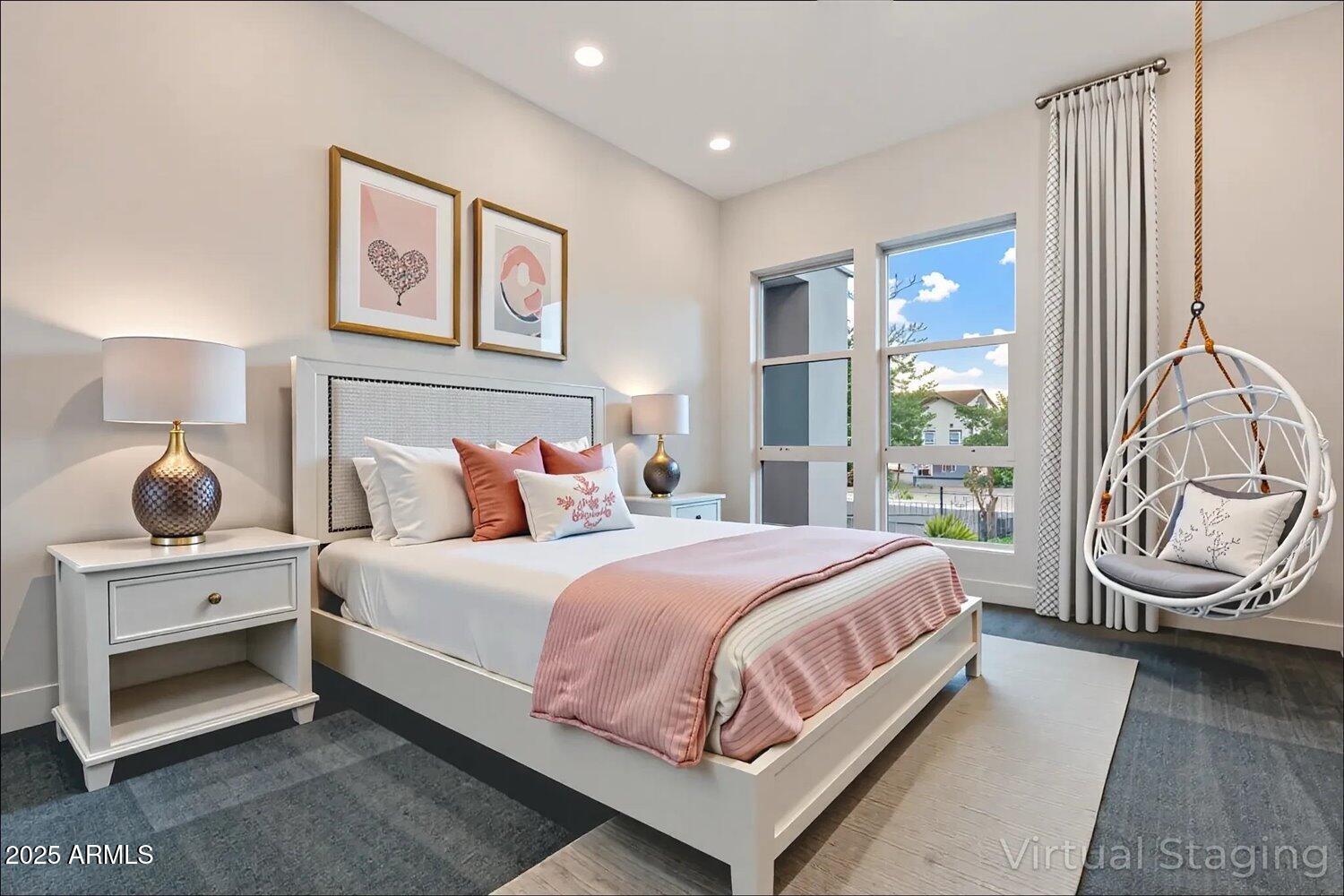 9527 South 13th Way Phoenix, AZ 85042 - Photo 18 of 44 a bedroom with a bed and a window