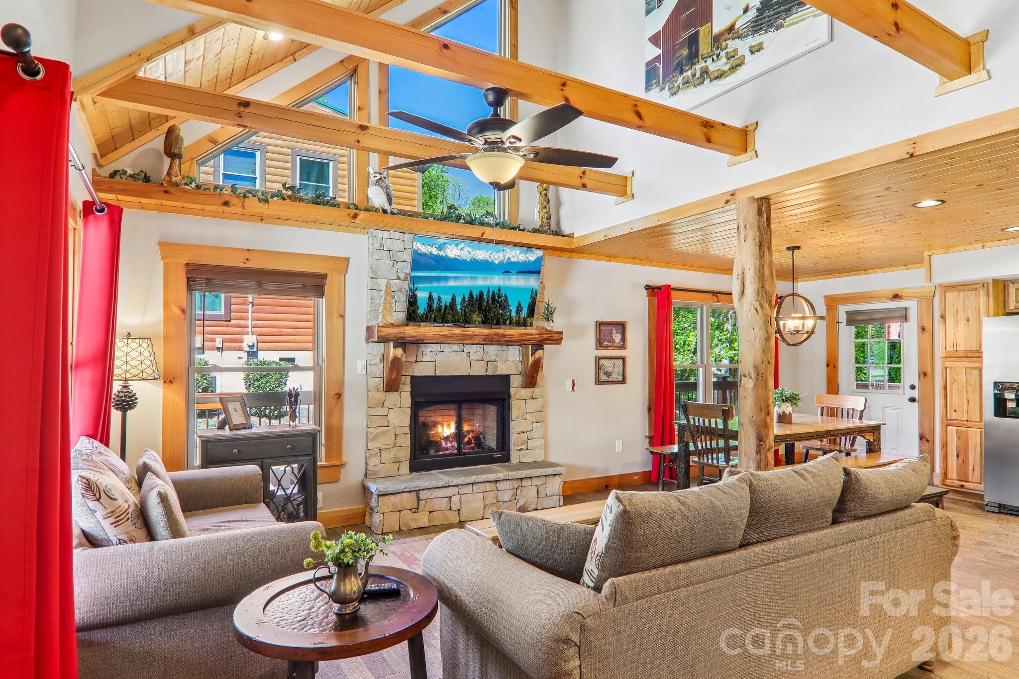 589 Panoramic Loop Maggie Valley, NC 28751 - Photo 6 of 47 a living room with furniture and a fireplace