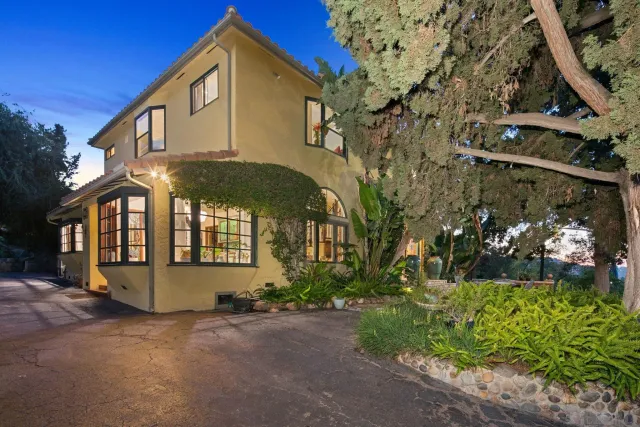 a view of a street with a building and a street view