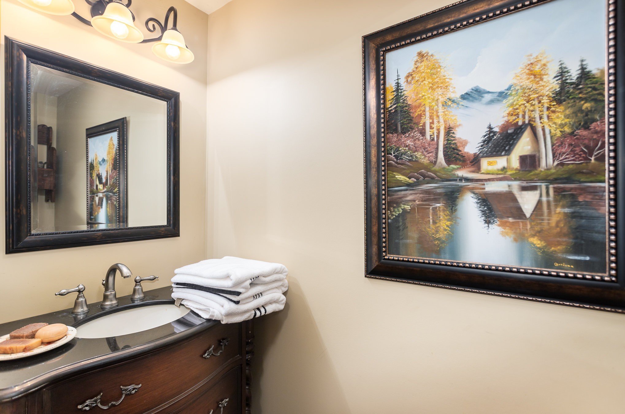 884 Pinnacle Hill Road Kingston Springs, TN 37082 - Photo 15 of 55 a bathroom with a sink mirror and vanity