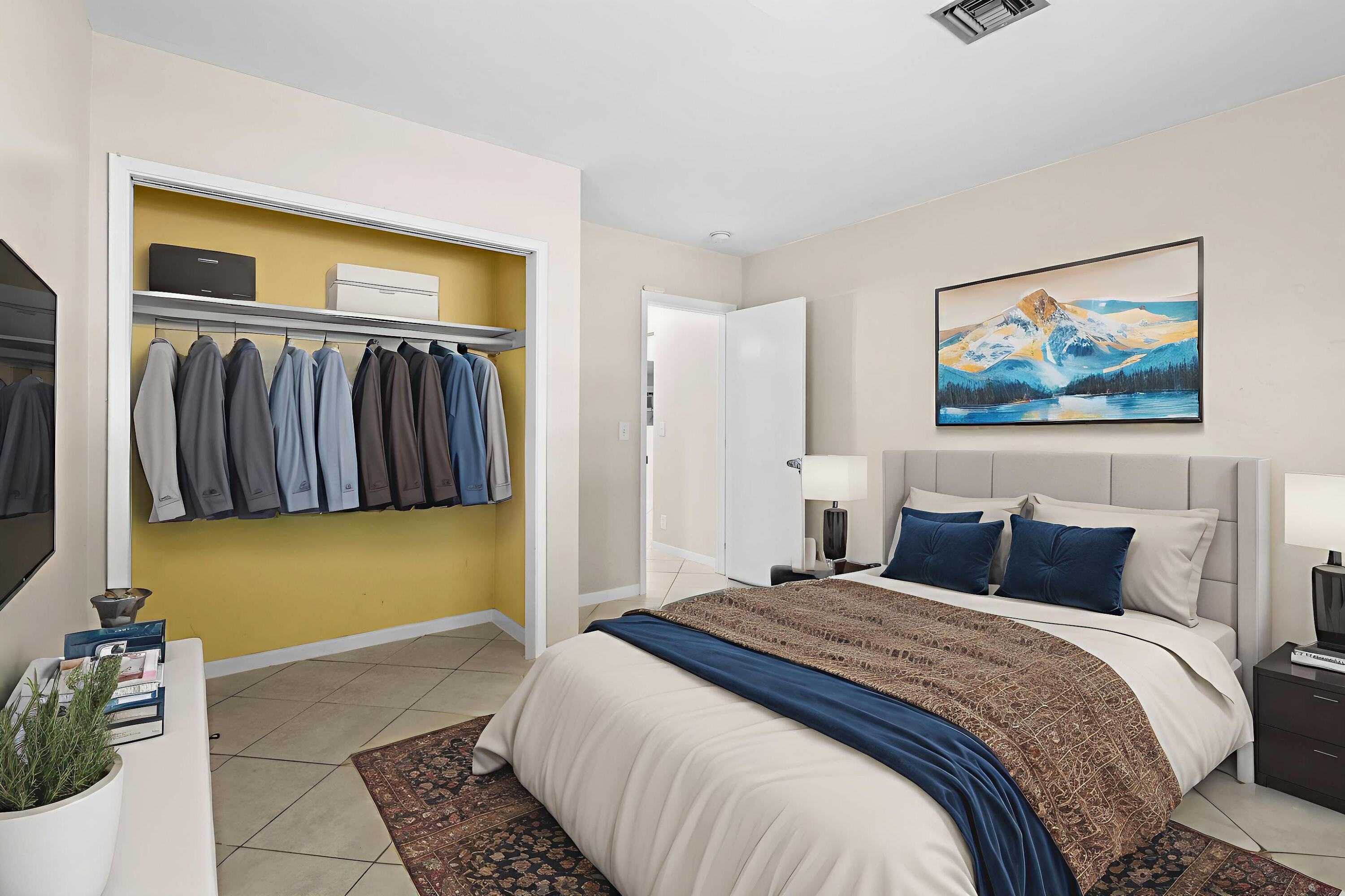 356 Cedar Avenue Tequesta, FL 33469 - Photo 33 of 51 a bedroom with a bed and a painting on the wall