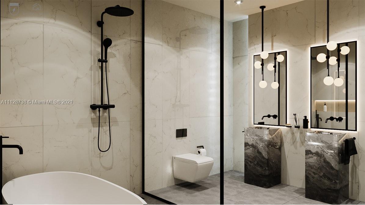 5850 Alton Road Miami Beach, FL 33140 - Photo 20 of 27 a bathroom with a granite countertop shower and a sink