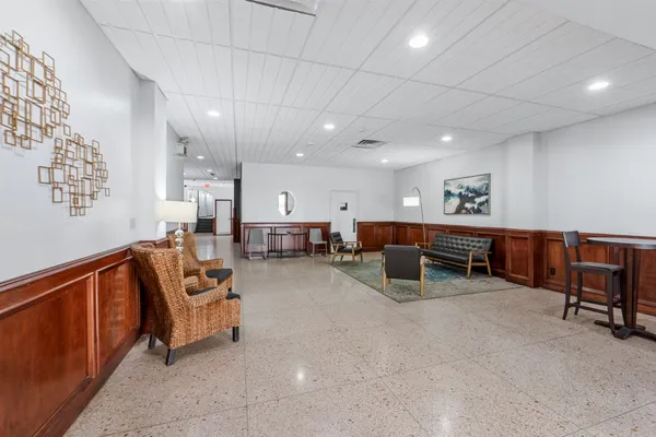 a living room with furniture