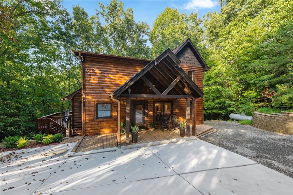 126 Brookwood Drive Blue Ridge, GA 30513 - Photo 4 of 84 a view of wooden house with a small yard plants and large tree
