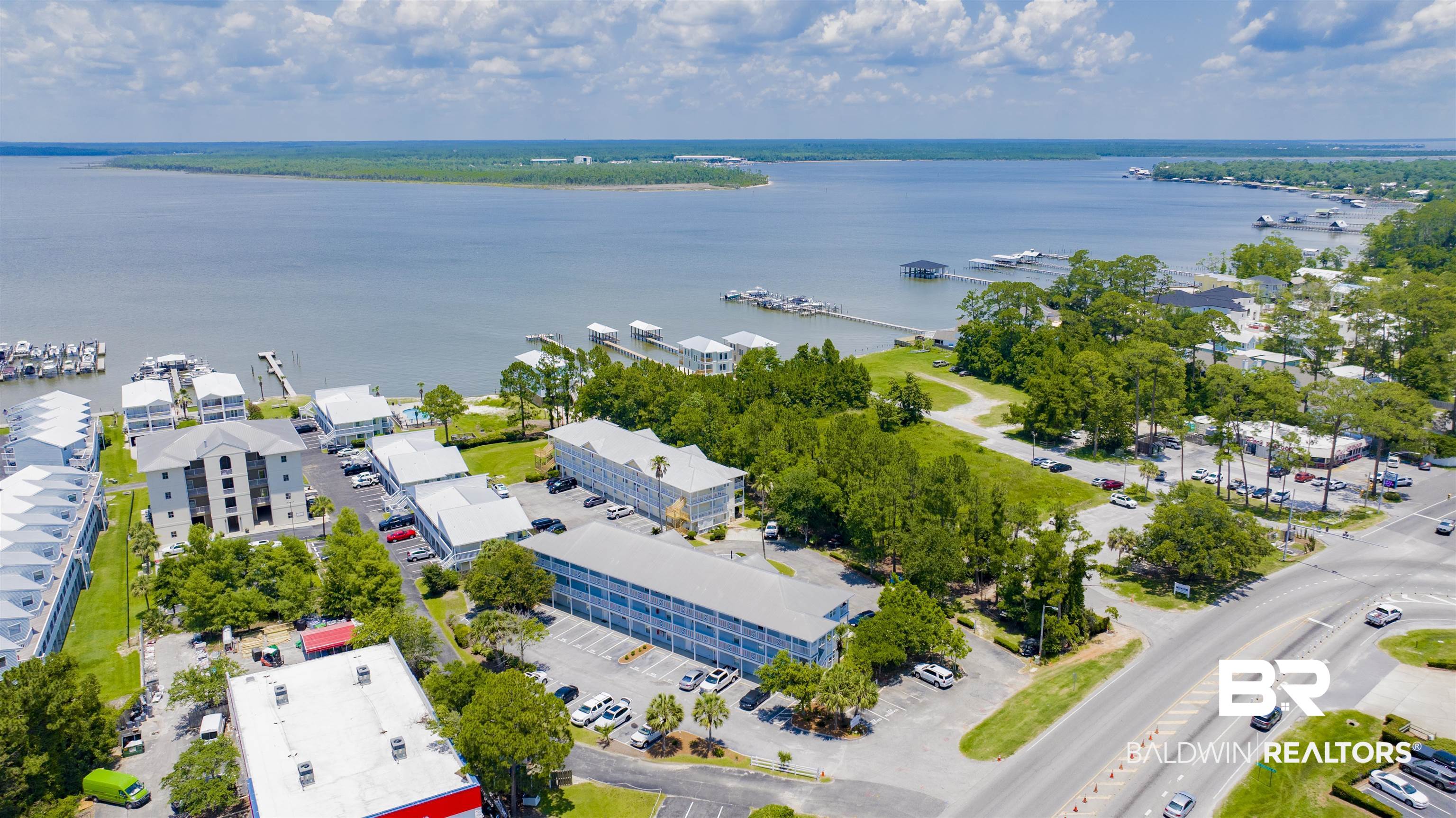 25957 Canal Road, Unit 203 Orange Beach, AL 36561 - Photo 22 of 28 Bird's eye view of a large body of water