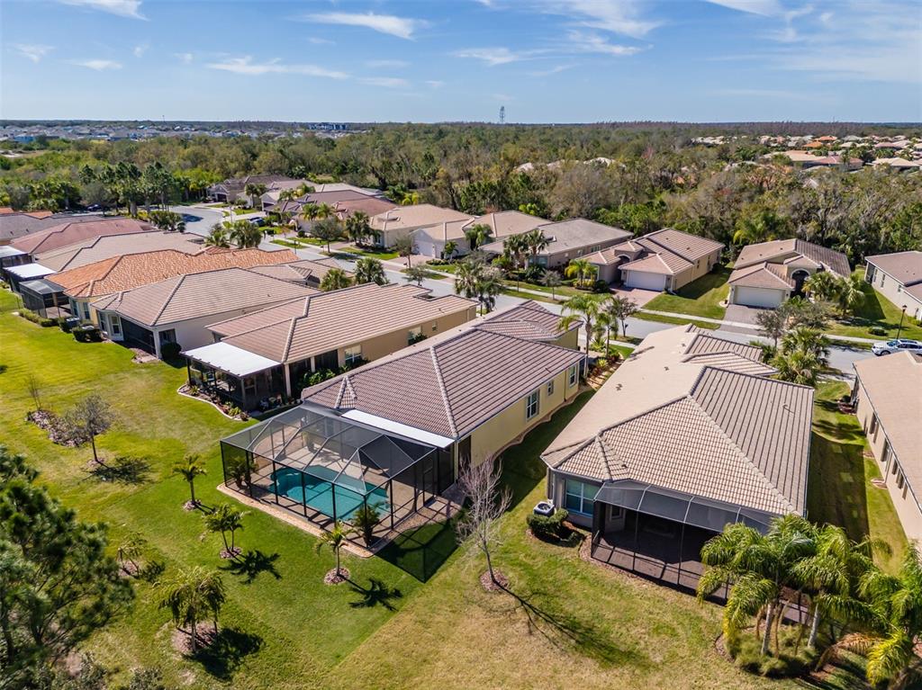 16122 Cedar Key Drive Wimauma, FL 33598 - Photo 56 of 98 an aerial view of a house with a garden