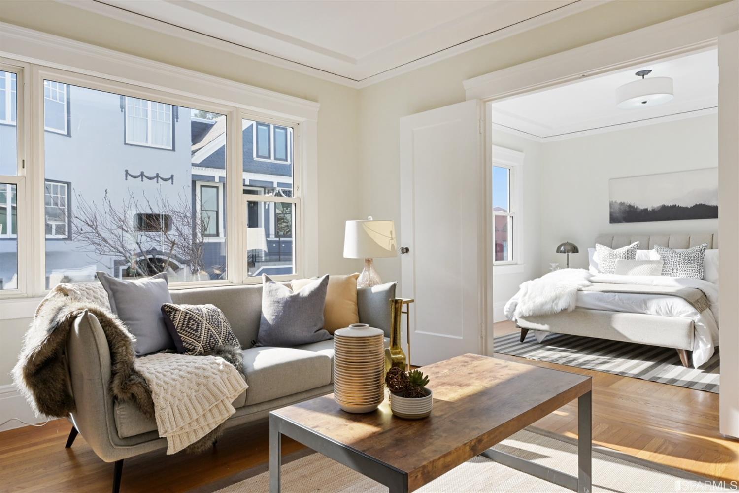 41 Montezuma Street San Francisco, CA 94110 - Photo 7 of 62 a living room with furniture and wooden floor