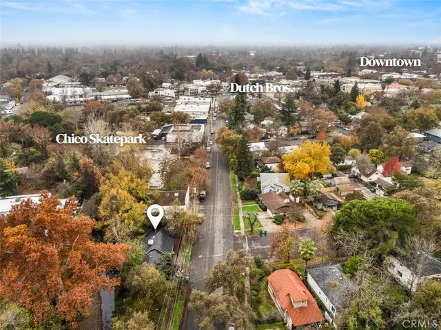an aerial view of multiple house