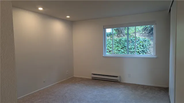 an empty room with a window