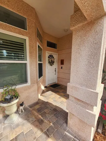 a view of a entryway of the house