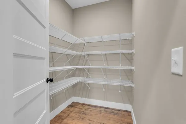 a view of a room with empty racks