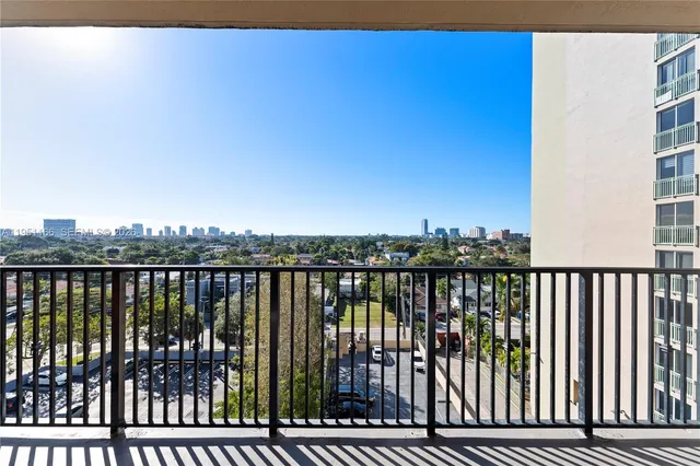 a view of city from balcony
