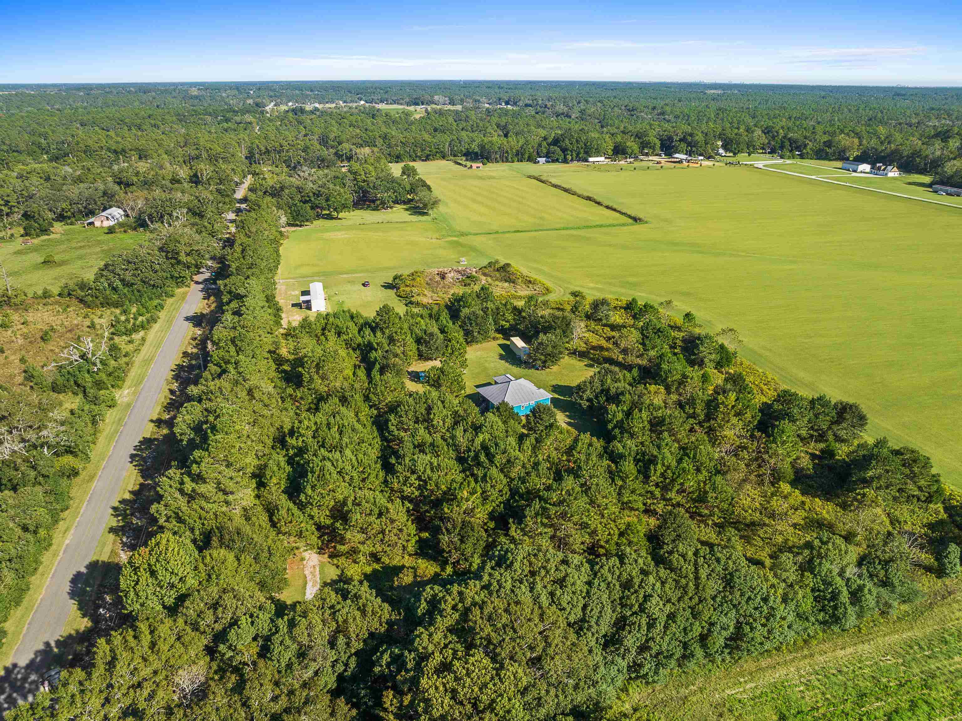 24616 Bretz Lane Elberta, AL 36530 - Photo 4 of 42 Drone view of property nestled among the pines.