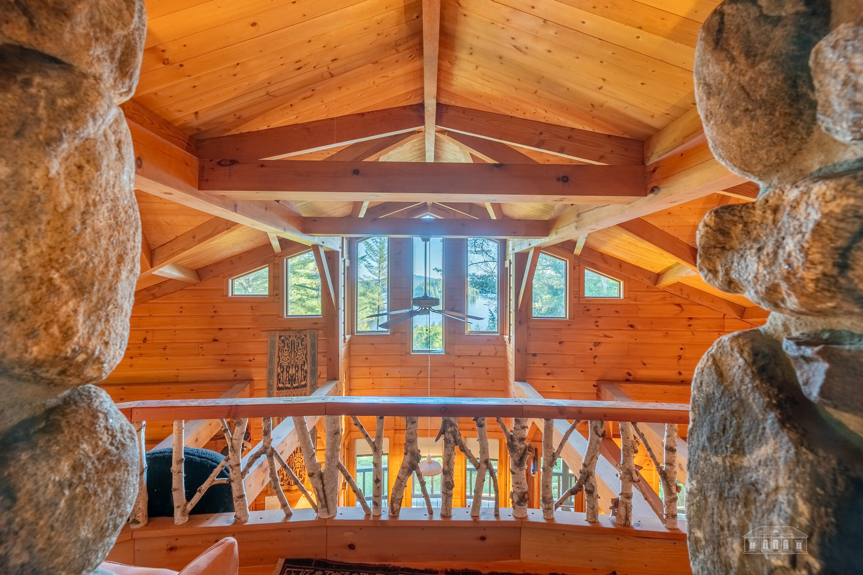 144 County Road Tupper Lake, NY 12986 - Photo 21 of 76 2nd floor throuigh fireplace to living