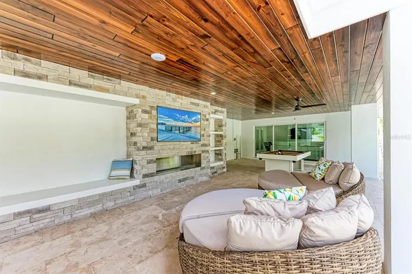 a room with furniture and a rug