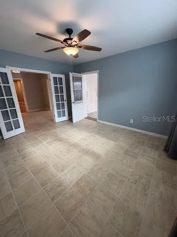 an empty room with window