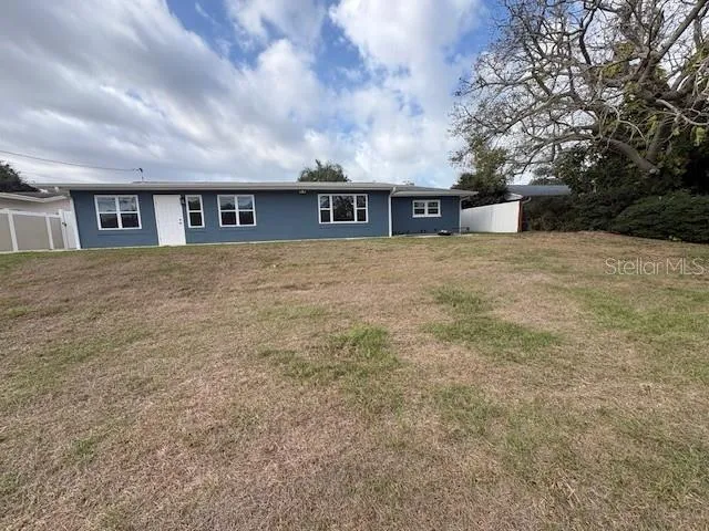 a view of a backyard