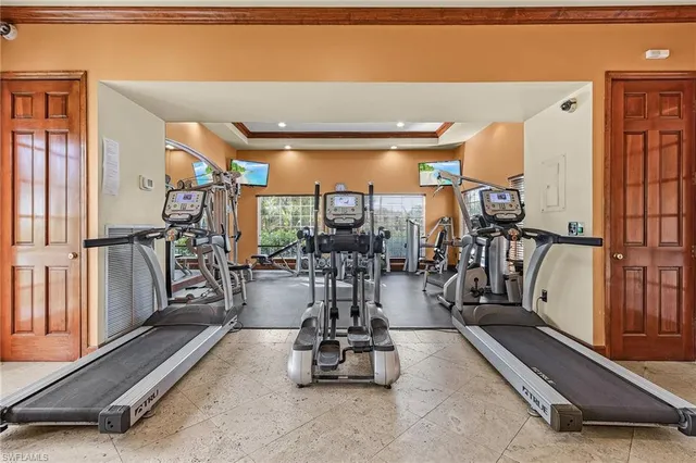 a room with gym equipment