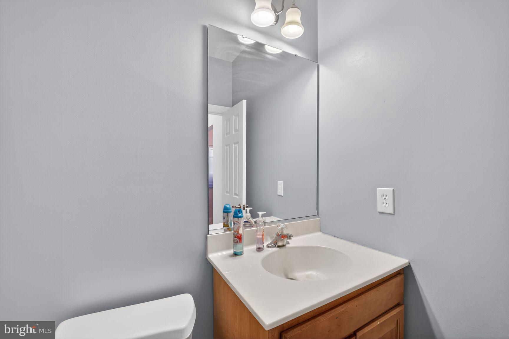 15900 Tanyard Road Upper Marlboro, MD 20772 - Photo 25 of 34 a bathroom with a sink a toilet and mirror
