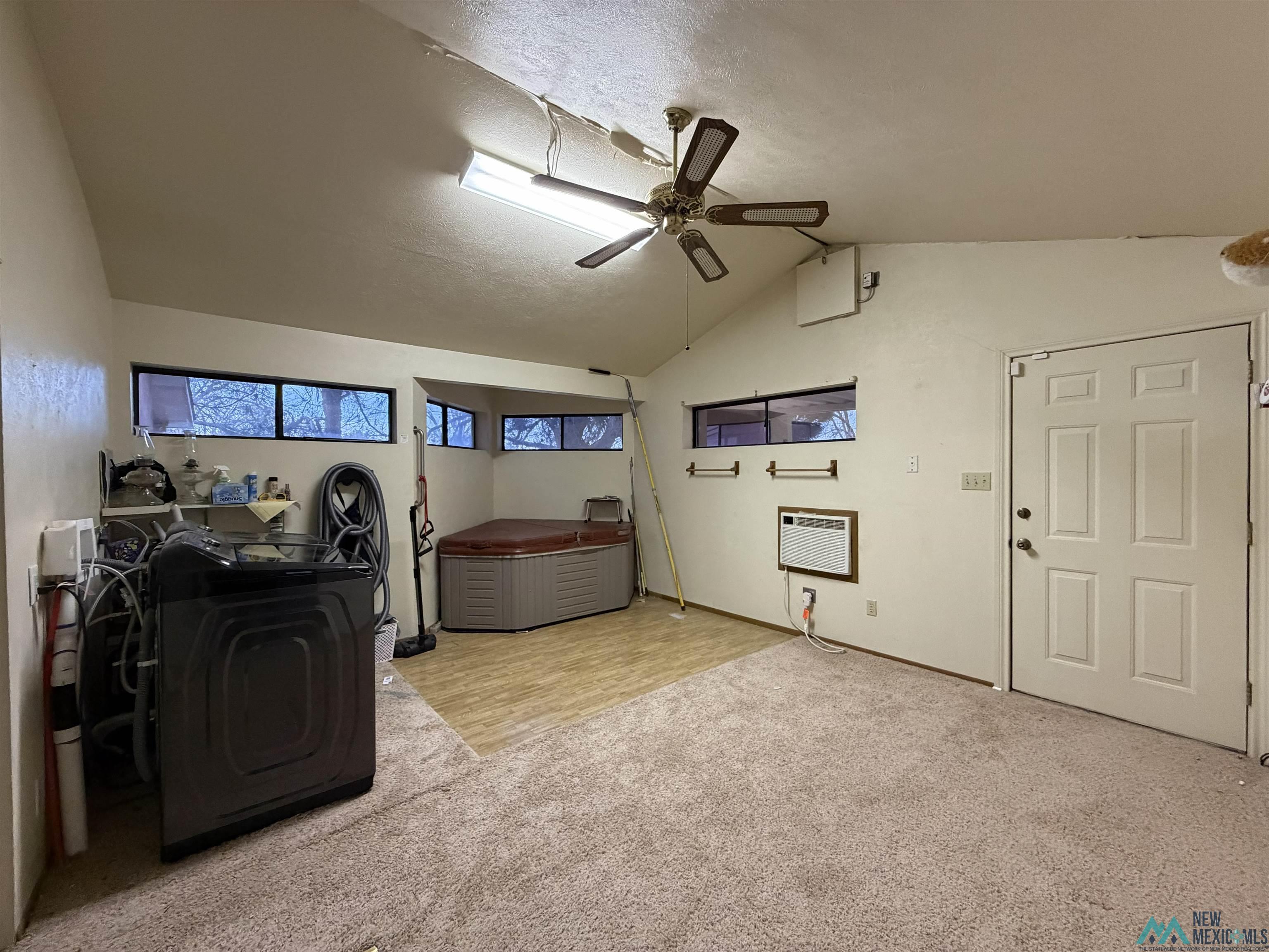 2001 East Derrick Road Carlsbad, NM 88220 - Photo 78 of 84 Bedroom with lofted ceiling, light colored carpet, and a ceiling fan