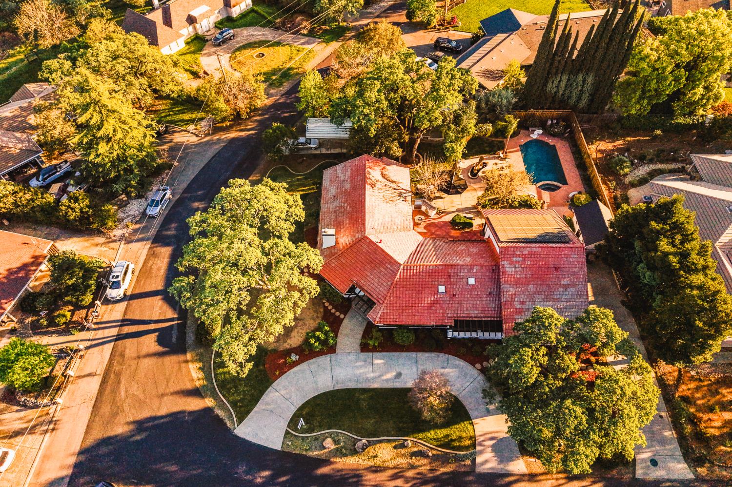 1801 Arroyo Drive Auburn, CA 95603 - Photo 61 of 68 an aerial view of a house with a yard and garden