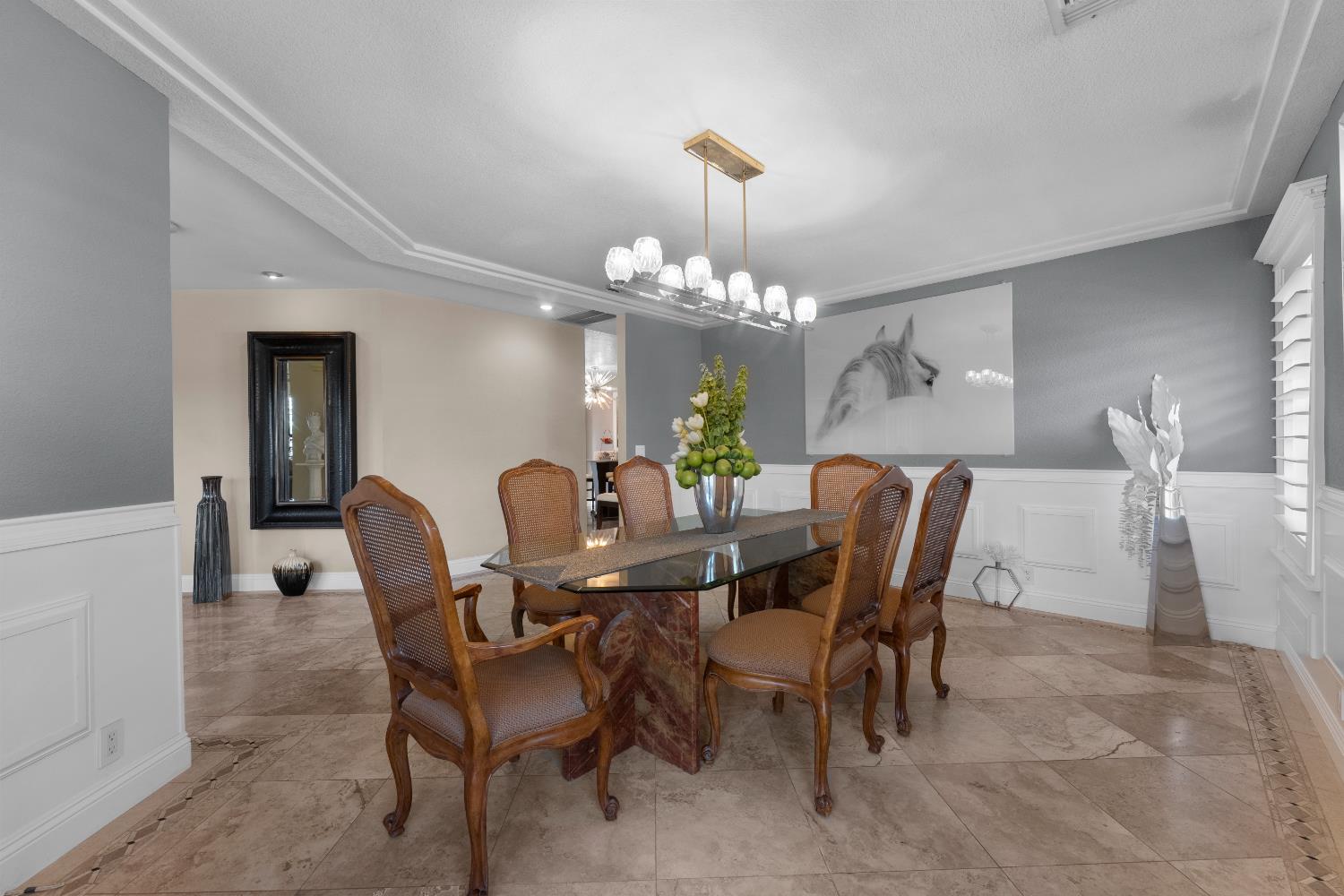 1801 Arroyo Drive Auburn, CA 95603 - Photo 10 of 68 a view of a dining room with furniture and chandelier