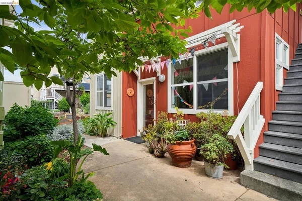 a picture of a building with an outdoor seating