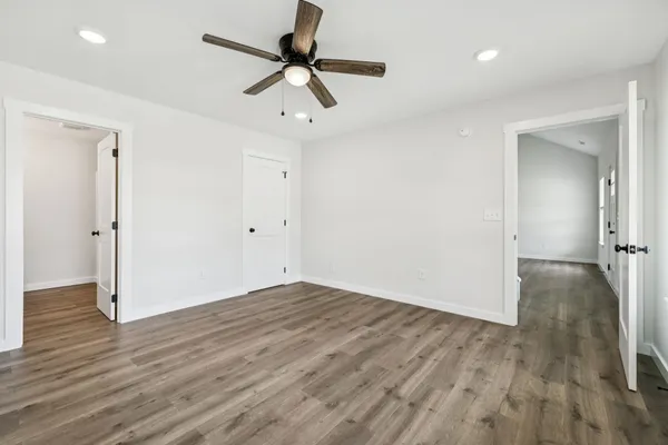 a view of kitchen island hallway