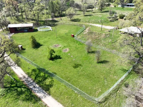 a view of a yard with an outdoor space