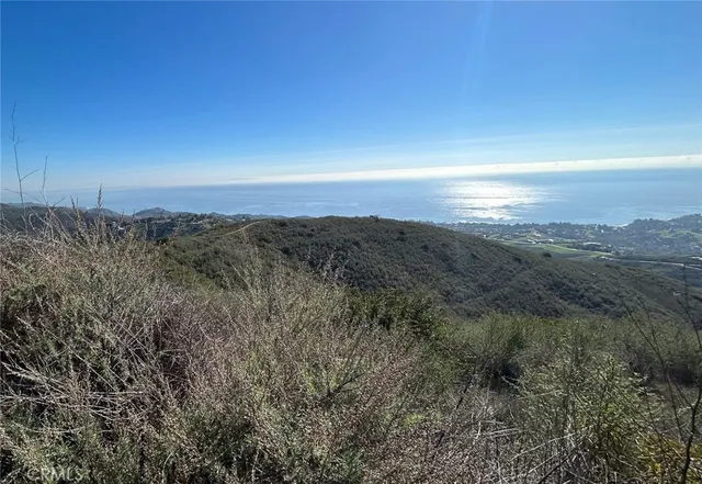 a view of sunset and green space