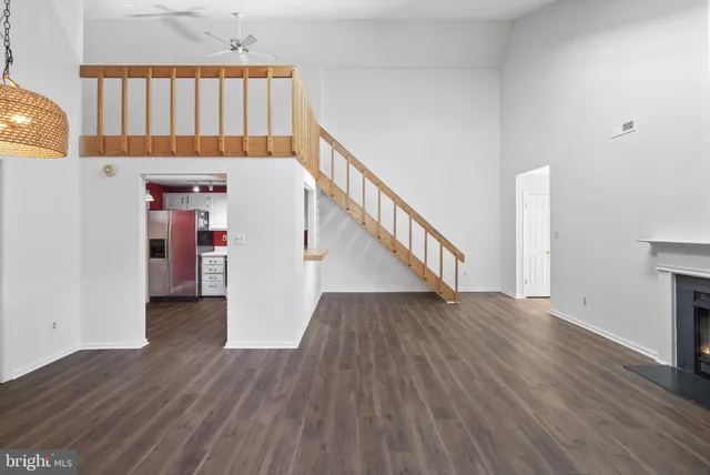a view of entryway with wooden floor