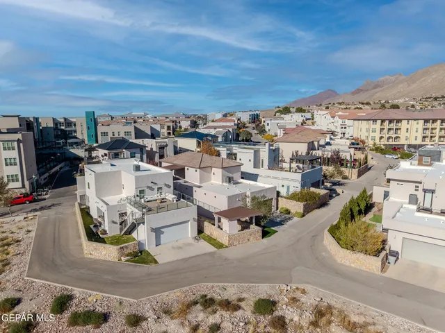 an aerial view of multiple house