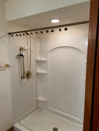 a bathroom with a shower