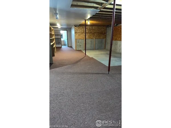 a view of a room with garage
