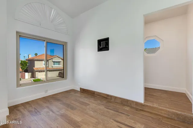 a view of a backyard with plants