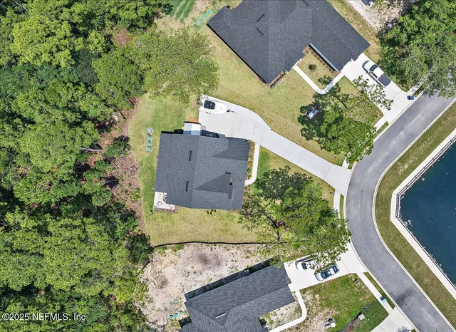 an aerial view of a house