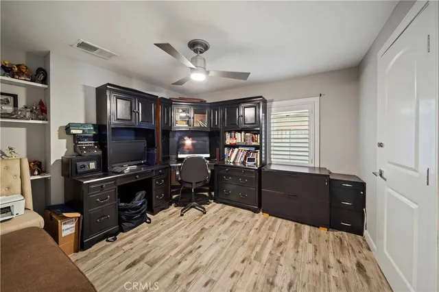 a view of a room with racks