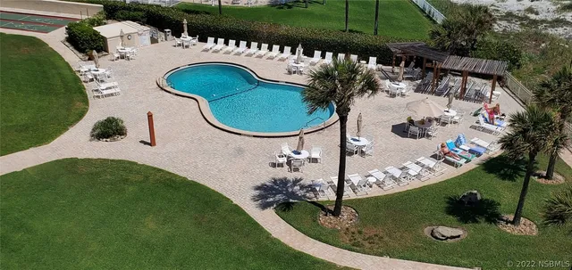 an aerial view of a house having outdoor space
