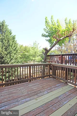 a view of wooden deck