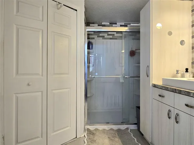 a bathroom with a shower